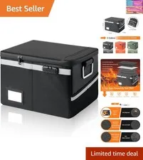 Fireproof Waterproof Document Box with Lock - Collapsible Portable File Organ...