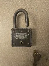 Vintage Master Lock 66 Steel Padlock Keyed 1 Key