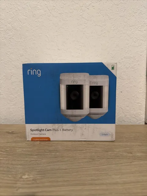 Ring Spotlight Cam Plus, Battery - Smart Security Video Camera White 2-pack
