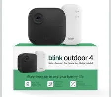 Blink Outdoor 4 Wireless Security Camera System w/ Sync Module - Brand New