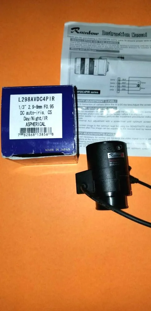 Rainbow L298AVDC4PIR 2.9-8mm F0.95 DC Auto Iris Aspherical DAY/NIGHT CCTV Lens