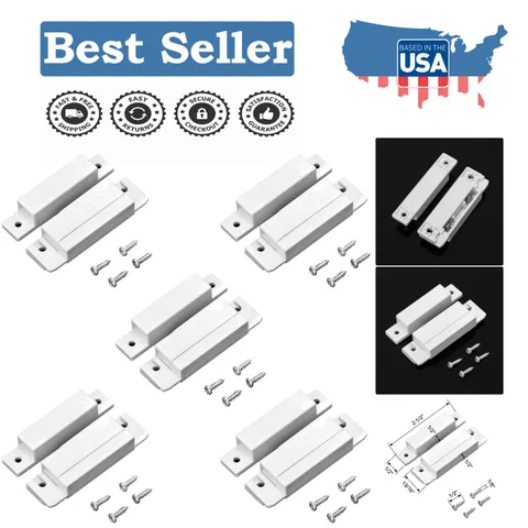 Versatile NC Magnetic Reed Switch Sensor - 5 Pack for Door Security Solutions