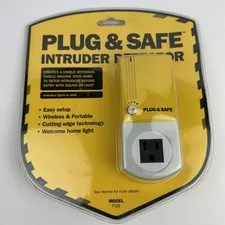 Plug & Safe Intruder Detector Model PS8 Home Security Device Wireless & Portable
