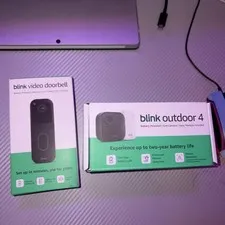 Blink Outdoor 4 and Battery Doorbell 2K+ 1080p camera and 2K battery doorbell