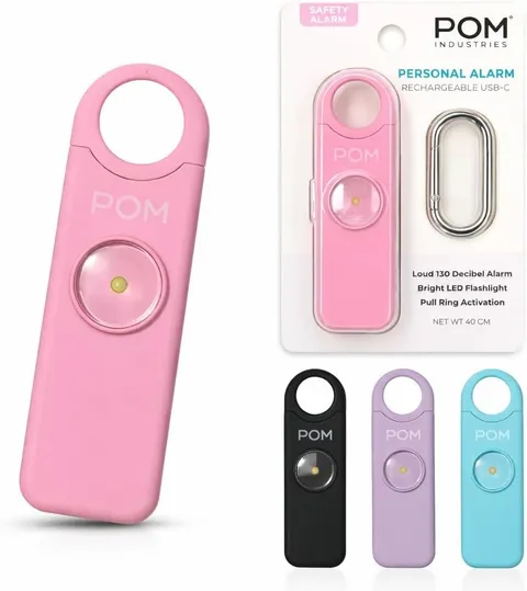 POM Pink Rechargeable Emergency Alarm 130DB