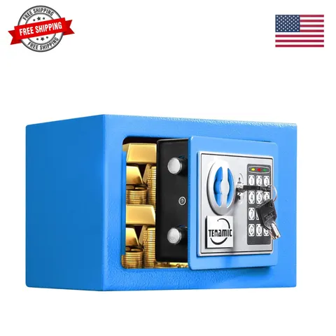 Safe Box 0.23 Cubic Feet Electronic Digital Security Box, Keypad Lock Box Cab...
