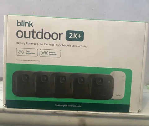 Blink Outdoor 2K+ Wireless Smart Security 5 Camera System with Sync Module Core