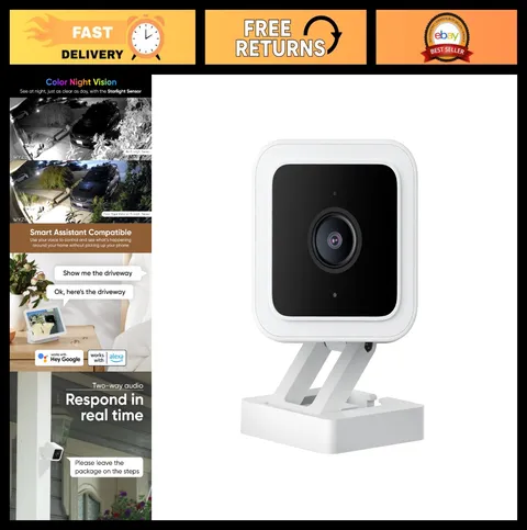 1080P HD WiFi Home Security Camera, Indoor/Outdoor, Color Night Vision, 2-Way Au