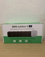 Blink Outdoor 4 XR , 6  Camera System w/Sync Module FREE VIDEO DOORBELL INCLUDED