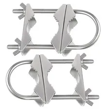 Dual Antenna Mast Clamp, Galvanized Iron U-Bolt Mounting Bracket for Antennas...