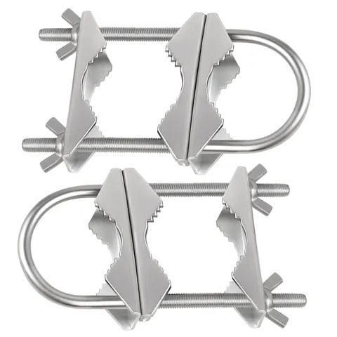 Dual Antenna Mast Clamp, Galvanized Iron U-Bolt Mounting Bracket for Antennas...