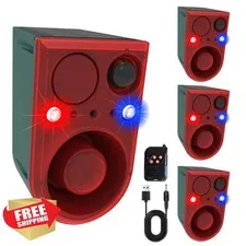 QXMH Solar Alarm 911J 4 Pack Dog Bark Strobe Light