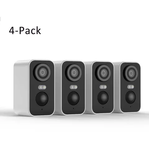 4pcs 2K Battery Powered WiFi Wireless Security Camera with Color Night Vision