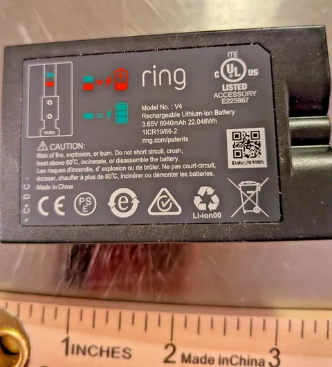 Genuine RING Battery For Peephole Cam Video Doorbell Works Great