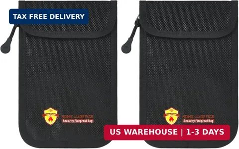 2 Pack Small Fireproof Wallet Pouch, Non-Itchy Waterproof Cash Bag with Zipper,