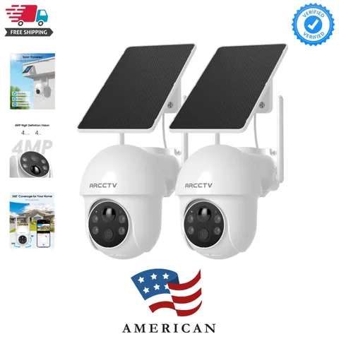 Solar Security Cameras Wireless Outdoor, 4MP 360° View Battery Powered Outdoo...