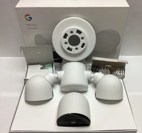 Google Nest Cam with Floodlight Outdoor Security Camera GPLE9 G3AL9 Kit White