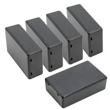 LeMotech 5 Pieces Plastic Project Boxes 3.1" x 2.0" x 1.0"(5pc), Black 