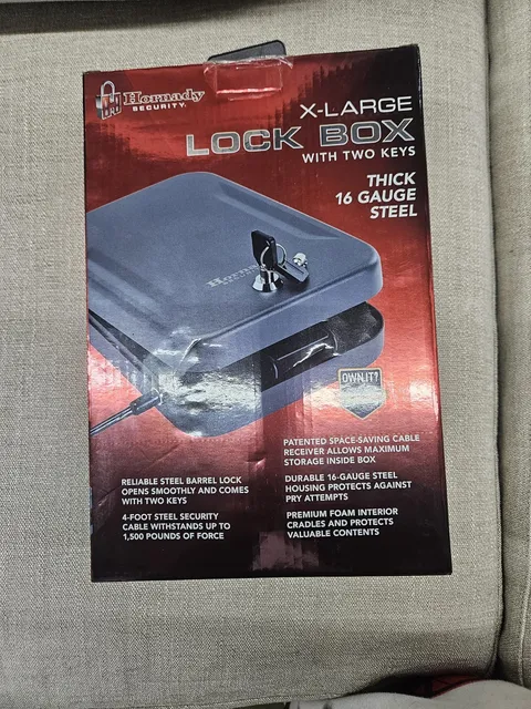 Hornady XLarge Lock Box 16 Gauge Steel TSA Approved Portable 10x7x2