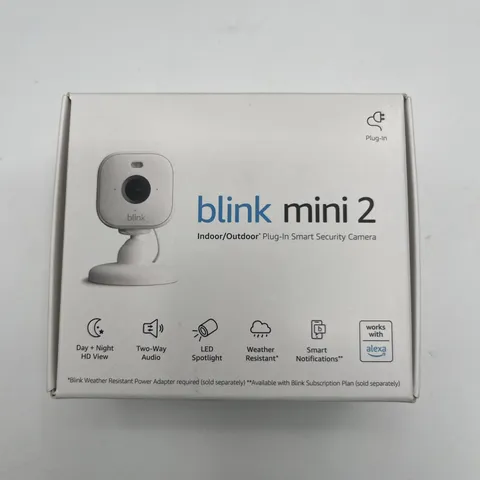 Blink Mini 2 Security Camera Webcam 1080p HD Home Pet Cam Mic White New