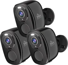 Rraycom 3Pack Security Cameras Wireless Outdoor, 5G/2.4GHz Battery Powered Ho...