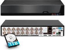 16 Channel DVR for Security Camera with 1TB Hard Drive,16Ch DVR Supports 5MP/4MP