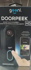 Geeni Doorpeek Smart WiFi Doorbell 1080p HD Black Camera for Front Door Security