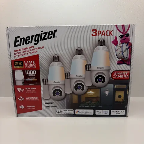 Energizer Smart 5GHz WIFI Indoor/Outdoor Socket P/T Camera 3 Pack