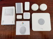 Ring Alarm Home Security Kit + Google Nest Thermostat + Water Sensors