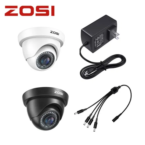 ZOSI 1080p TVI Outdoor CCTV Dome Home Surveillance Security Camera power Supply