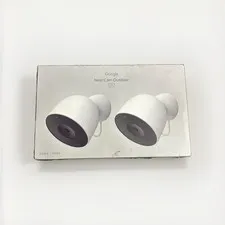Google Nest Cam Outdoor Wired 2K Security Camera 2-Pack White Sealed New