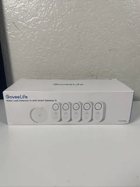 GoveeLife Upgraded Smart Water Leak Detector 1s with 1804ft Ultra-Long Range 5pk