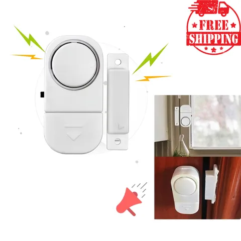 Wireless Door Window Alarm Magnetic Sensor Home Security Alert 90dB White