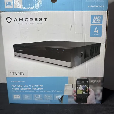 Amcrest 4CH DVR Video Security Recorder HD 1080-Lite 4 Channel AMDVTENL4-H5 Read