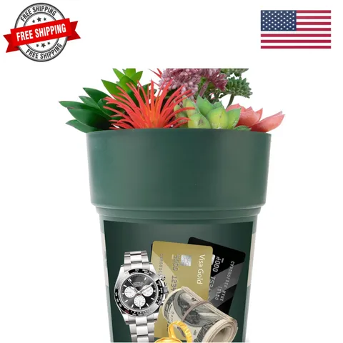 Flower Pot Diversion Safe with Hidden Storage-Hidden Safe for Storing Valuabl...