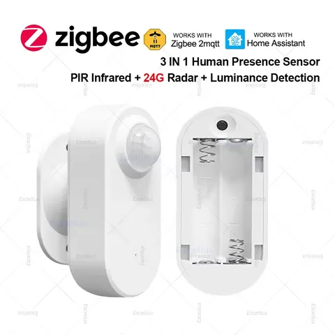 24G Zigbee Human Presence Sensor Mmwave Radar Detector with PIR Motion Luminance