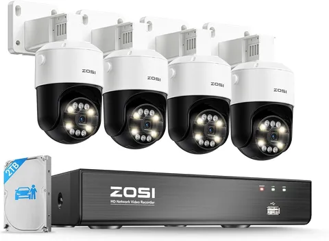ZOSI 4K 8CH 8MP PoE IP Security Camera System Detec Color Night Vision 2TB HDD
