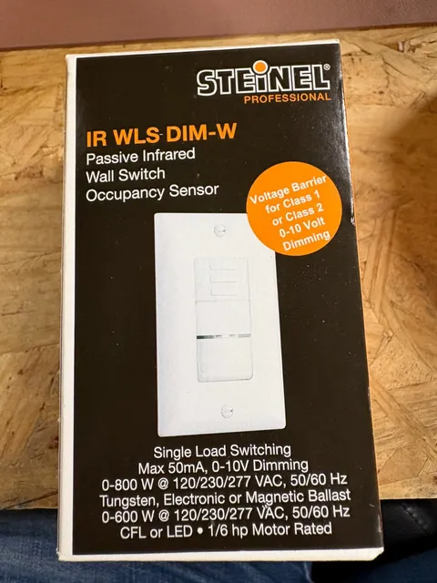 STEINEL PASSIVE INFRARED WALL SWITCH OCCUPANCY SENSOR # IR WLS DIM-W