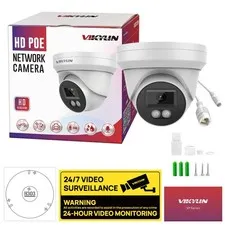 VIKYLIN 5MP IR Night Vision Security Turret IP Camera Audio Motion Detection POE