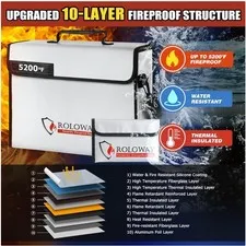 Large Fireproof Bag 5200℉ Heat Insulated 15 x 12 x 5 inches