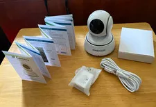 AIMECOR Indoor Wi-Fi IP Surveillance Camera Pan/Tilt 1080p Alexa White