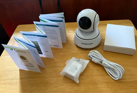 AIMECOR Indoor Wi-Fi IP Surveillance Camera Pan/Tilt 1080p Alexa White