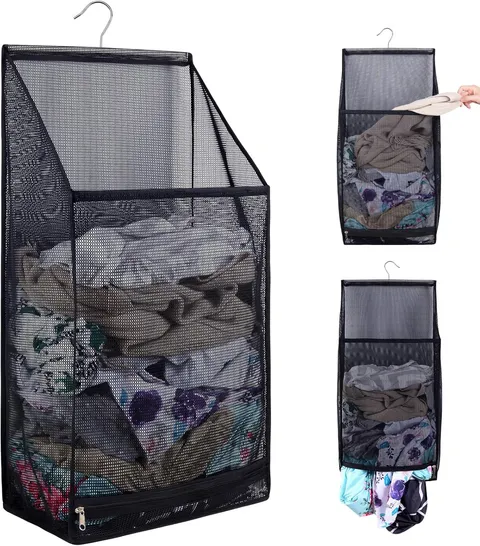 Hanging Collapsible Breathable Mesh Laundry Bags,Fast Drying Portable Space Savi