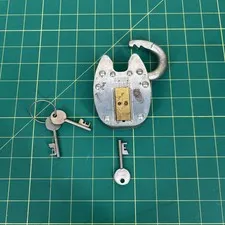 Vintage Squire Defiant Lever Padlock 3 Keys  Shackle Brass Keyhole Cover