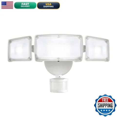 AWSENS Upgraded 3 Head LED Security Lights Motion Sensor, 40W, 3800LM, Motion