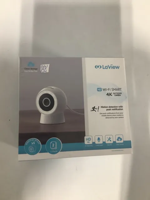 LaView Wi-Fi Smart Security Cameras 2 pack-  4K, Weatherproof, Outdoor