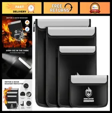 4 Pack Fireproof Waterproof Document Bags, Zippered Money & Legal Pouch, Safe St