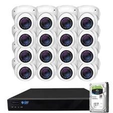 GW Security 16 Channel 12MP NVR 4K 8MP Video & Audio Camera White