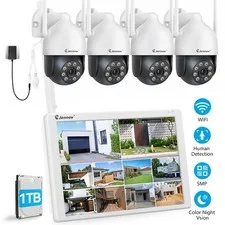 JENNOV 5MP Wireless Security Camera System 10CH NVR Two‑Way Audio Home Outdoor