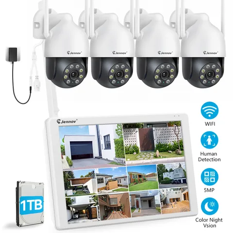 JENNOV 5MP Wireless Security Camera System 10CH NVR Two‑Way Audio Home Outdoor